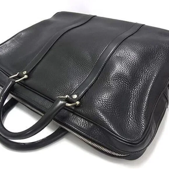 Celine Business Bag Macadam Briefcase Black Leather Vintage M09 Silver - Picture 2 of 8